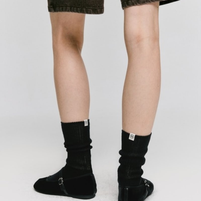 DEPOUND Sheer Knit Socks - Black
