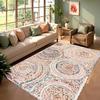 Tappeto Rotondo in Chindi Intrecciato a Mano per Soggiorno Colorato Boemo Cotone Tappeto Decorativo per Pavimento per Arredamento Casa Boho
