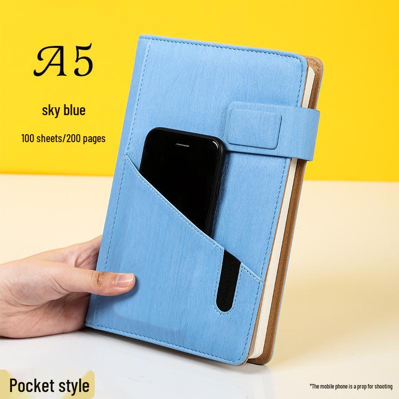 Multifunctional Red Business Notepad with Ins Style for Meetings & Daily Records