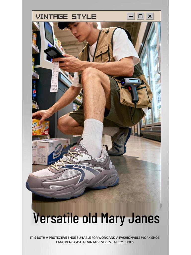 Langmeng High-End Safety Shoes: Autumn/Winter Fashion, Steel Toe, Anti-Smash, Anti-Puncture, Soft Sole, Protective Dad Work Shoes