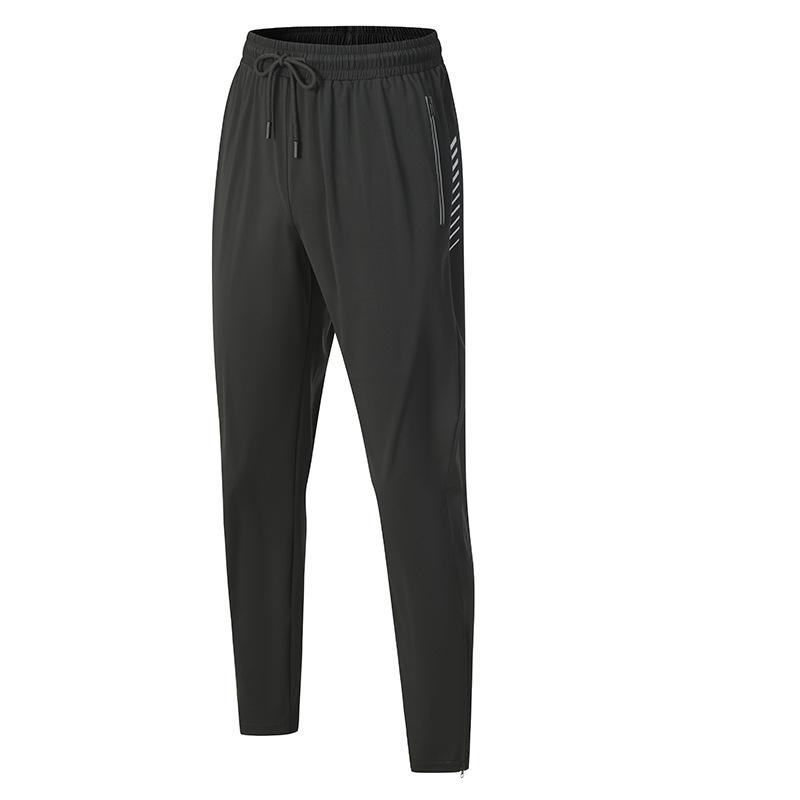 2024 Men's Quick-Dry Sports Pants: Casual, Zippered, Straight Leg for Running & Fitness