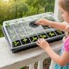 Seed Starter Tray with Dome Lid and Ventilation Base - Heavy-Duty Plastic Greenhouse Propagator, Suitable for Outdoor Use