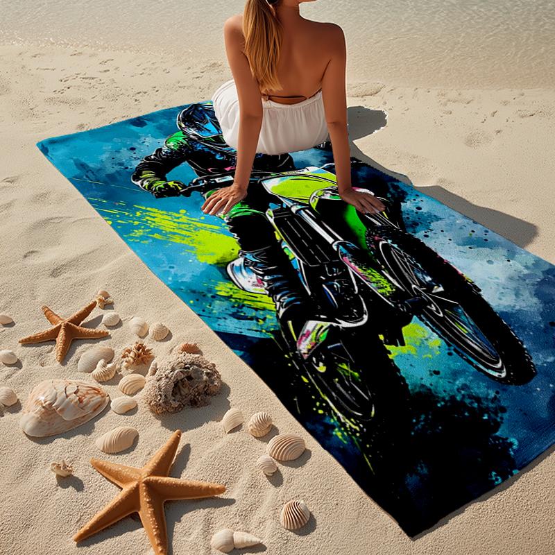 Motocross-Fahrer in Aktion Strandtuch, Superweiche Mikrofaser, Geschenk für Sie/Ihn, Geburtstag, für Pool, Strand, Reisen, Heimdekoration Fan-Geschenke