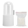 Makeup Brush Holder Transparent Cover Waterproof Dustproof Side Opening Pearl Filling Cosmetic Storage Bin for Bathroom