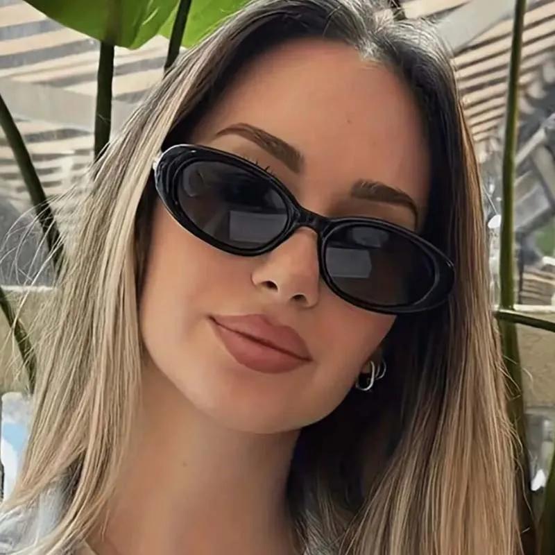 Casual Small Frame Oval Sunglasses Women Men Sun Glasses Female Mirror Colors Designer Brand Fashion Luxurious Eyewear
