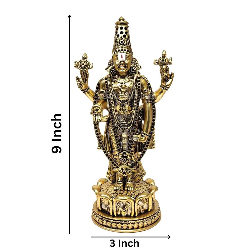 Lord Tirupati Balaji Idol Murti for Mandir | Pooja Room Lord Vishnu Shree Venkateswara Swamy Statue God Balaji Home Decor Showpiece