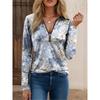 Women's Clothing Spring Autumn New Fashion Street Trendsetters Loose Type Printed Zipper Plus Size Cotton Long Sleeved T-shirt