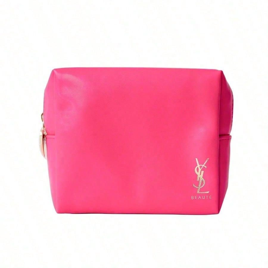 

YSL Pink Women s Large-Capacity Makeup Bag, Zipper, Women s Travel Toiletries Storage Bag, Christmas Style S рожевий