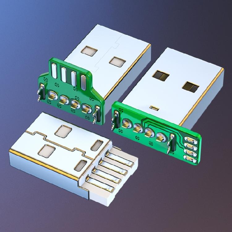 Zásuvka USB 2.0 Konektor USB 4Pin/Type C 5Pin Pro montáž na desku plošných spojů Rovné vložení Konektor PCB Adaptér pro výměnu