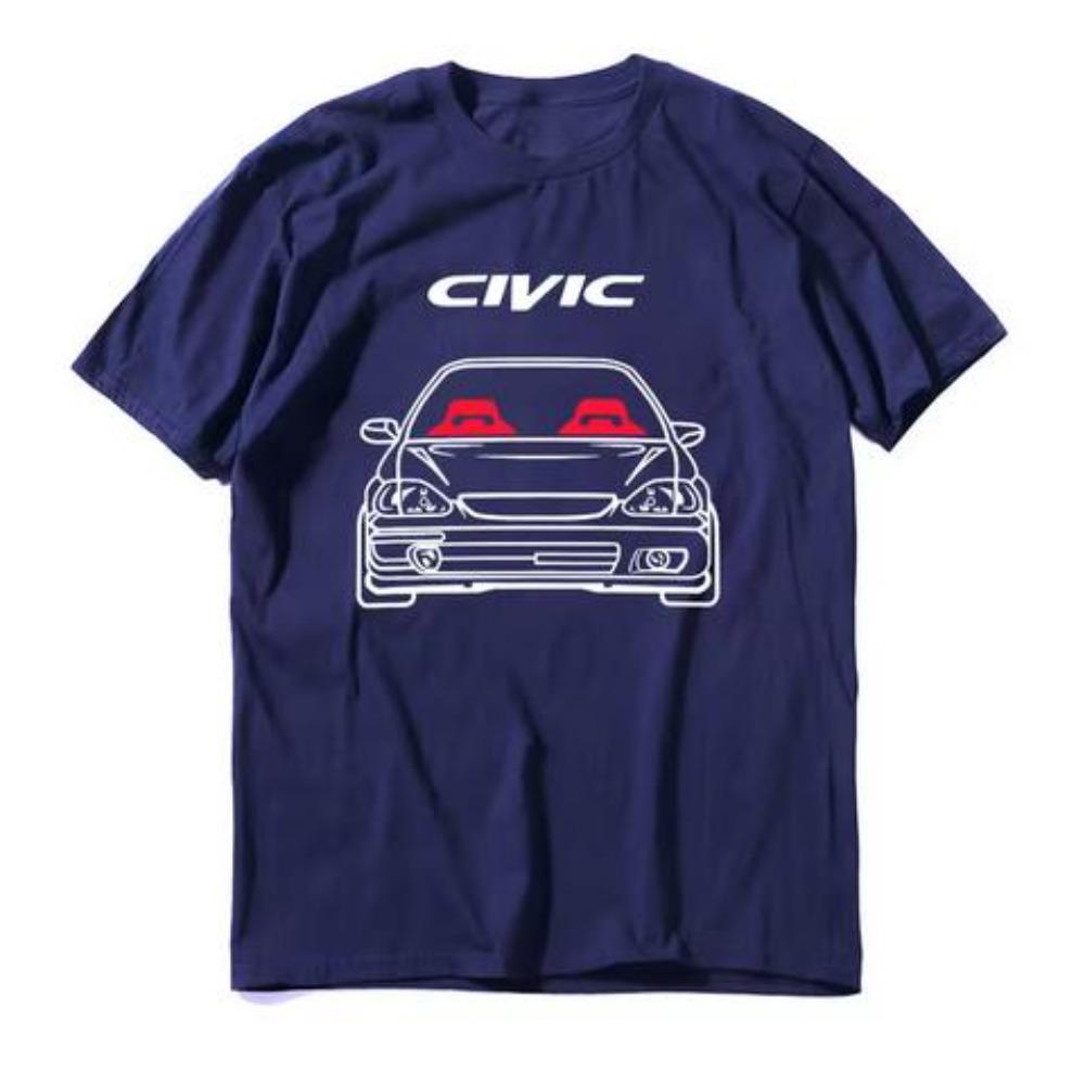 Honda Mens and Womens Tshirt Summer New Tee Honda EK Civic Hatchback Shortsleeved Spring and Autumn Motorcycle Cycling Top