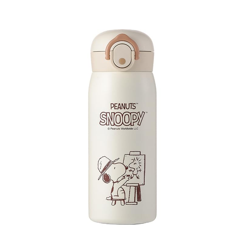 

Snoopy Coffee Thermos, Lightweight, Slim, Stainless Steel Bottle, Direct Drinking, 420ml Capacity, Keeps Hot or Cold, Vacuum Insulated, Leak-Proof,