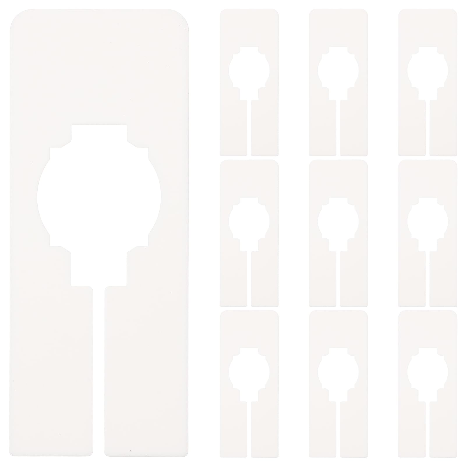 

Набор вешалок Lurrose с пластиковыми разделителями для одежды по размерам 5x2 дюйма, 10 штук, бирки, для хранения, белый