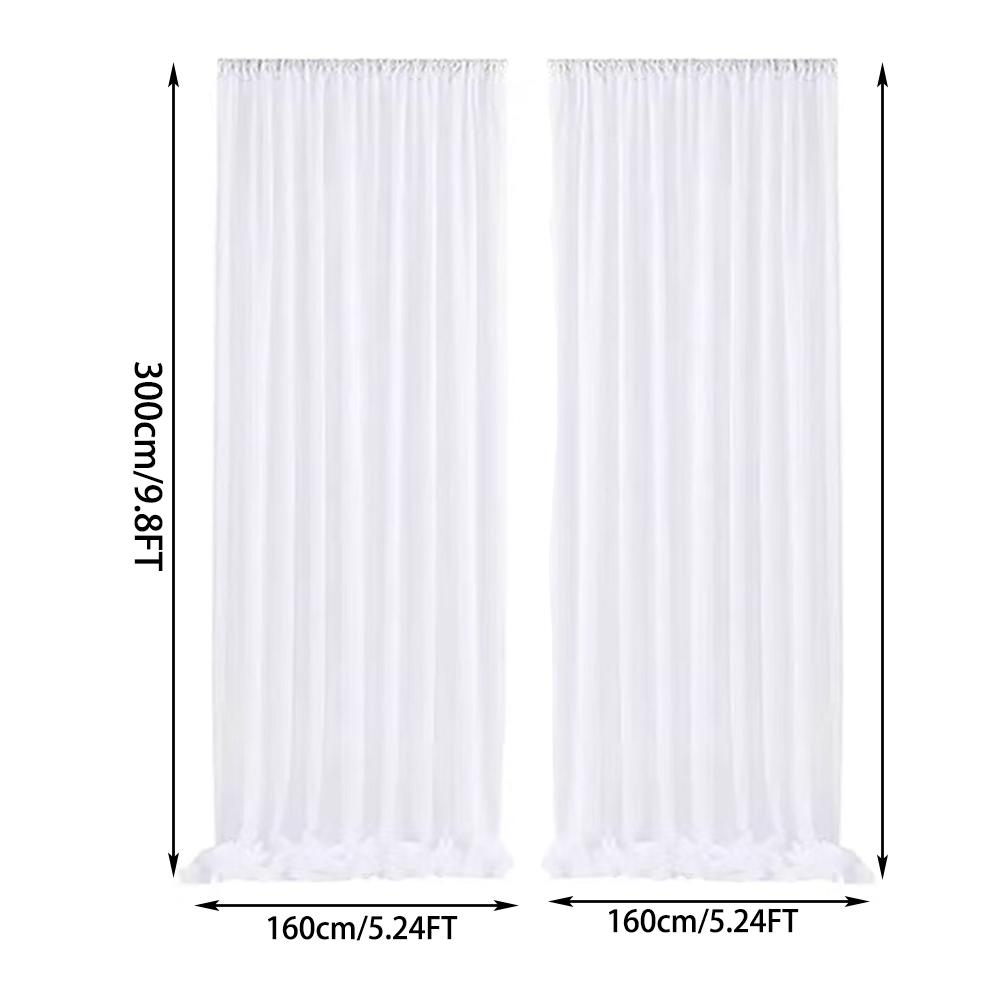 

Runtowo 2pcs 160x300cm Wedding Mesh Backdrop ,Birthday Party Wedding Background Decor,Bridal Shower Engagement Party Supplies
