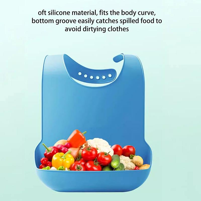 1 ks Vodotěsný Dospělý Čas jídla Ochrana proti oleji Silikonový bryndák Pomůcka pro osoby se zdravotním postižením Zástěra Pomůcka pro seniory Zástěry Jídelní doplňky