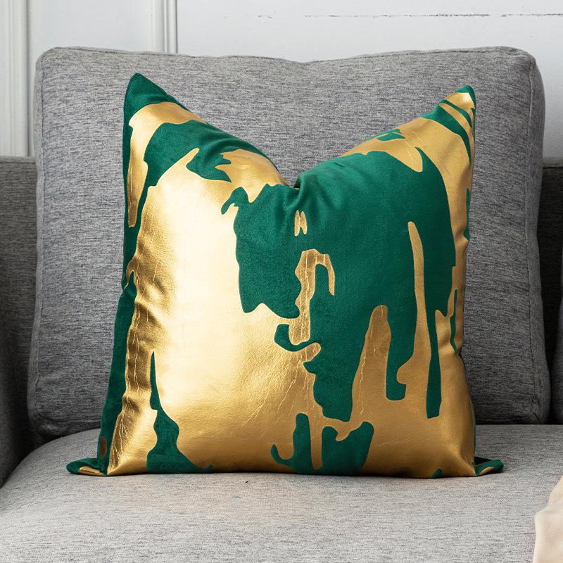 New Nordic Square Hot Stamping Pillow, Fashionable and Simple Hot Stamping Silver Home Living Room Bedroom Sofa Cushion Pillow