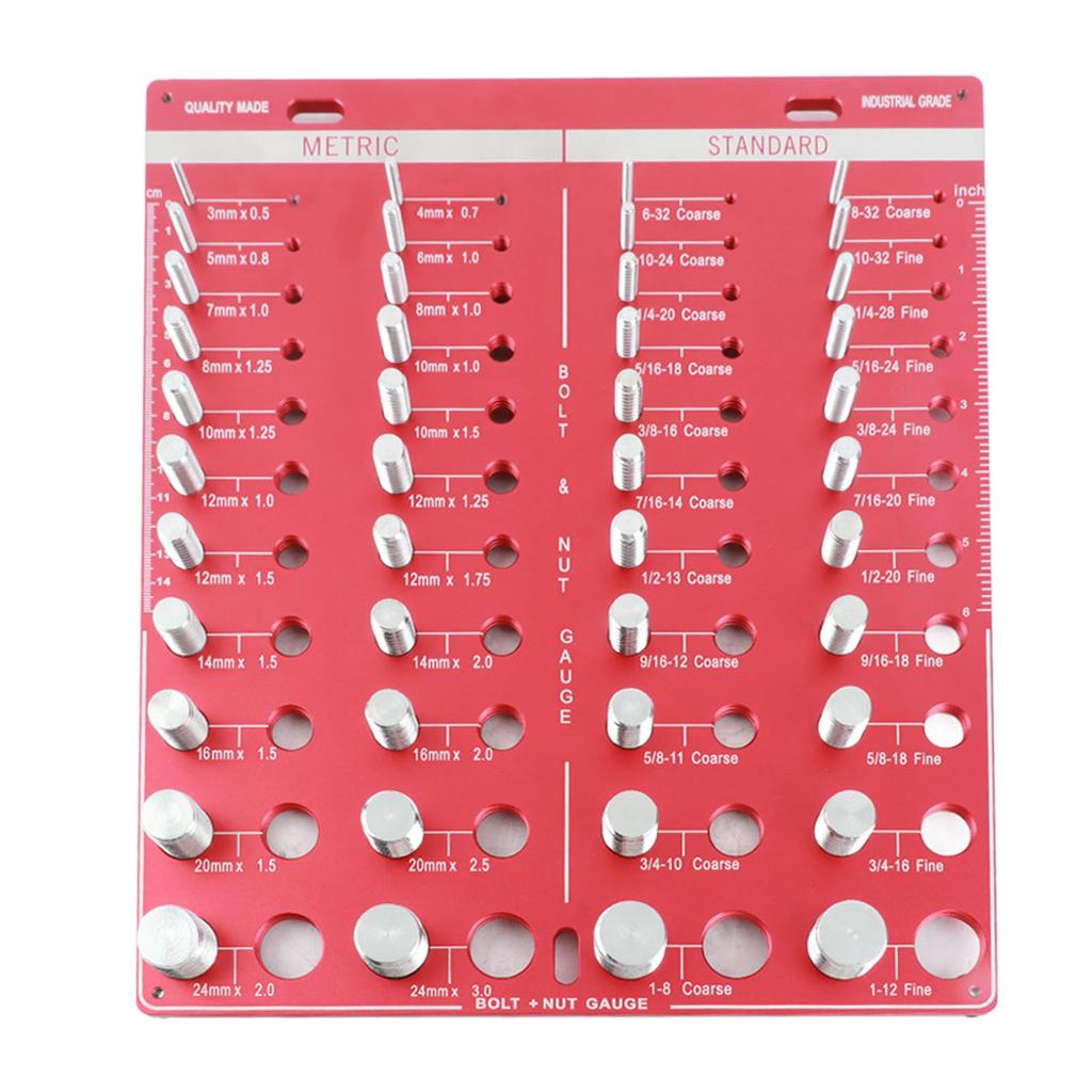 Mutter Schraube Gewindeprüfer Zoll Metrisch 44 Größen Lehre Identifikator Prüfer Standard Lineal
