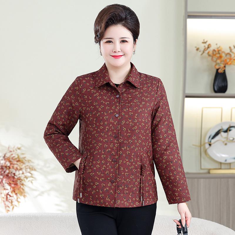 

Stylish Spring/Autumn Cardigan for Middle-Aged and Elderly Moms, Plus Size, Loose Fit, Belly-Concealing, Supports Up to 200 Jin. 5XL червоний