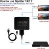 4K HDMI Splitter - 1 Input To 2 Outputs, Mini HDTV Video Mirroring Device