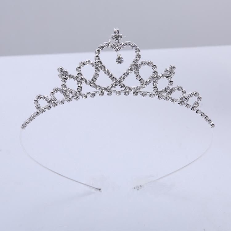 [Crown] Elegant Children's Performance Wedding Dress with Korean Diamond Crown Accessories
