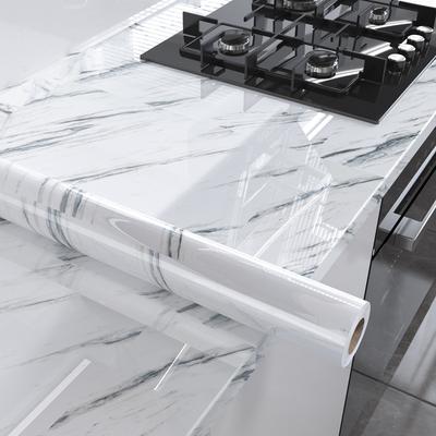 Marble Kitchen Waterproof Stickers PVC Self Adhesive Oil Proof Wall Sticker for Desktop Bathroom Renovation Wall Decor Removable