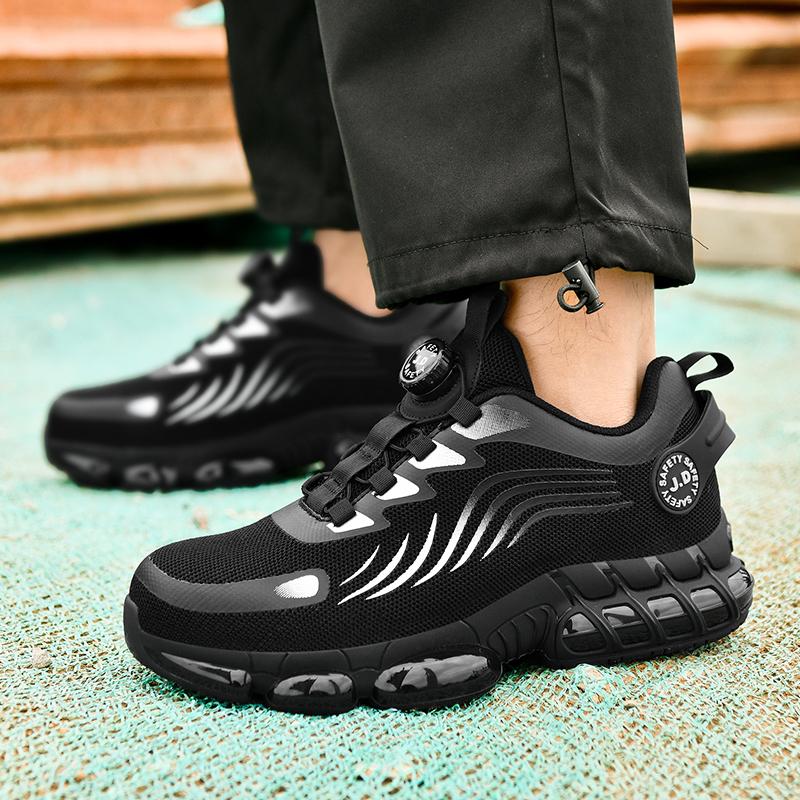 Protiskluzová bezpečnostní obuv Pánská teniska s ocelovou špičkou odolná proti propíchnutí otočné tlačítko Bezpečnostní pracovní obuv Pánská sportovní pracovní obuv Anti-smash