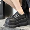 Women's Platform Shoes British Style Spring New Thick Bottom Women Sneakers Casual High Heels Height Increase Mary Jane Loafers