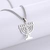 Sabbath Menorah ketting roestvrij staal heren- en dames retro Hanukkah Je religieuze overtuiging ketting sieraden cadeau