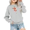 Kids' Fashion Loose-Fit Casual Long-Sleeve Christmas Print Oversized Crewneck Sweatshirt