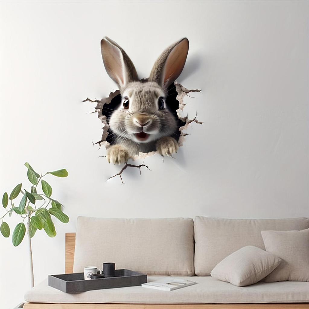 Rabbit Wall Decals Wall Art Animal Decor Nursery Wall Sticker Cute Cartoon Rabbit Sticker Kids Playroom Decoration for Bedroom