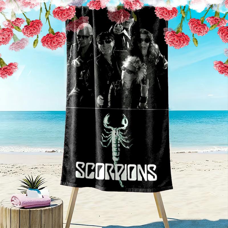 Scorpions Band Print Beach Towel, Large Soft Quick Dry Towel for Beach Camping Swimming