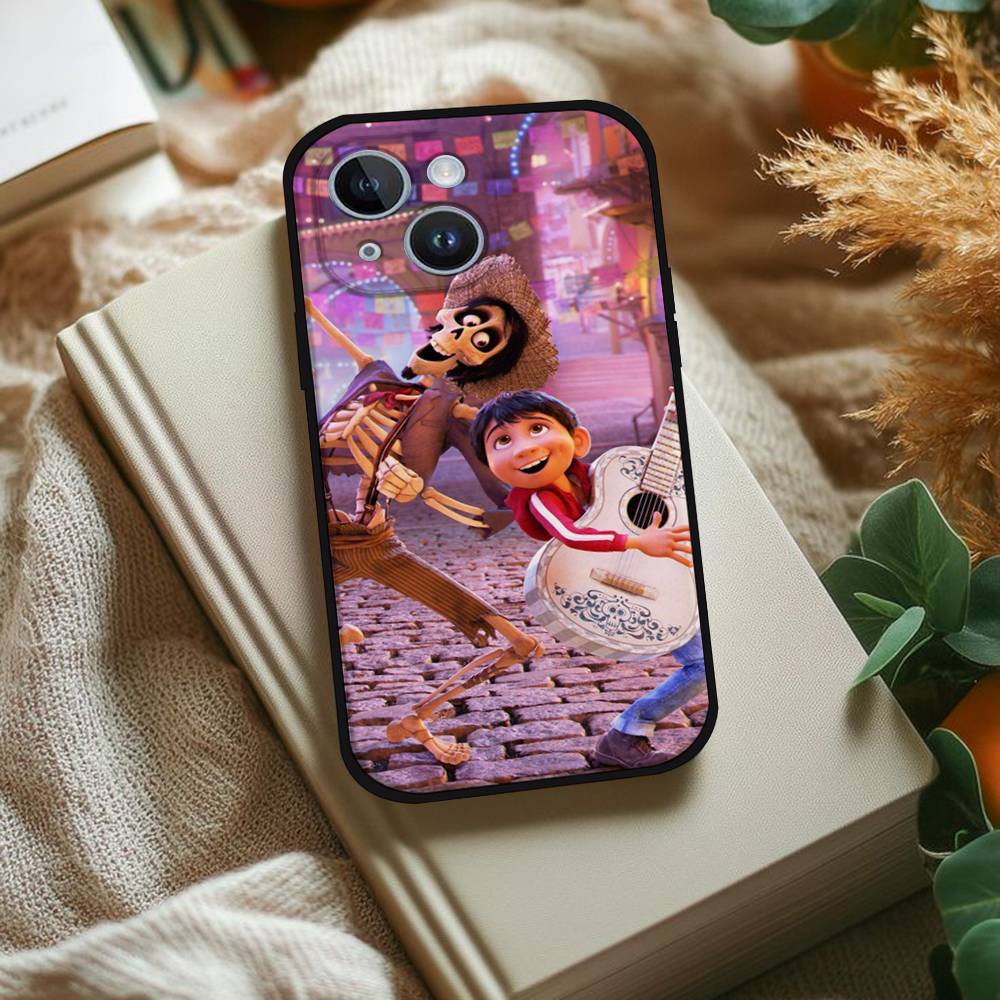 Movie Cartoon C-Coco Phone Case For IPhone 1716 15 14 13 Pro Max 11 12 Mini X Xs XR Black Silicone Cover