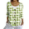 Women's Fashion Casual Knit Sweater Button-Up Christmas Print Cardigan Jacket