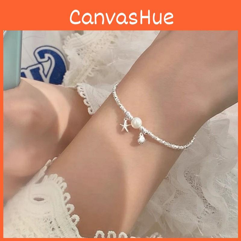 Silver Shattered Pearl Bracelet Women Ocean Star Shell Minimalist Gift Jewelry