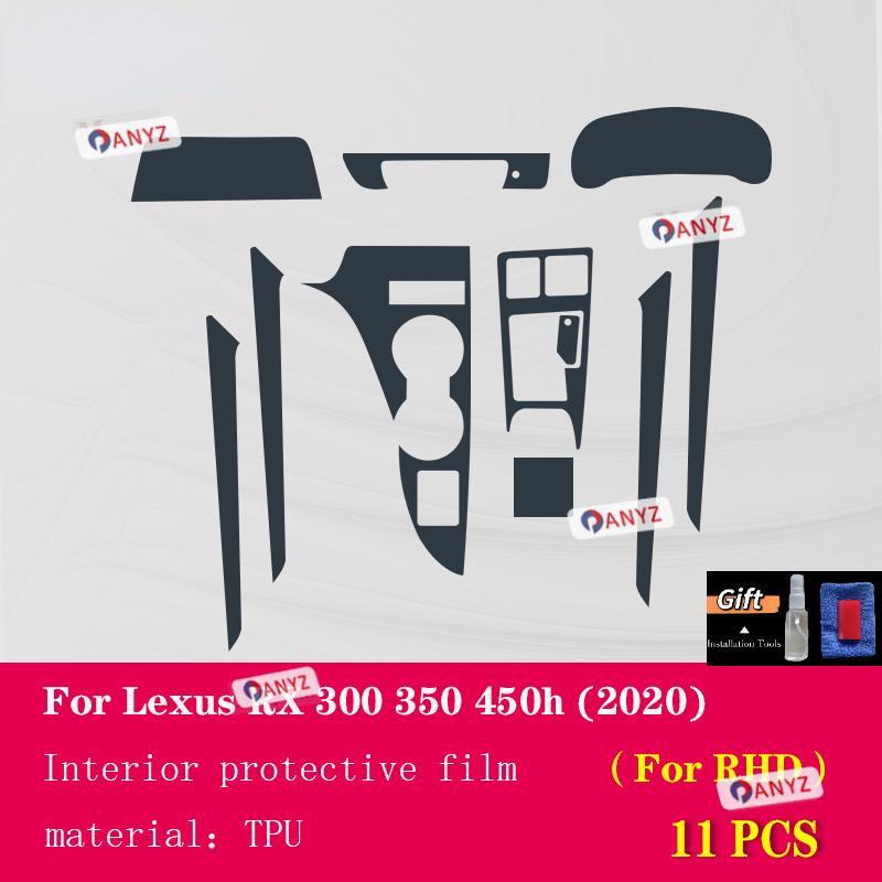 For Lexus RX 300 350 H 2016- Car Interior Center Console Transparent TPU Protective Film Anti-scratc Repair Film Accessories