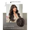 Middle East Cool Brown Big Waves Wig for Women - Air Bangs Long Curly Hair, Heat Style Trim Ready, European American Daily High Quality