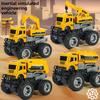 Childrens Engineering Vehicle Excavator Crane Mixer Truck With Inertial Drive For Learning And Play