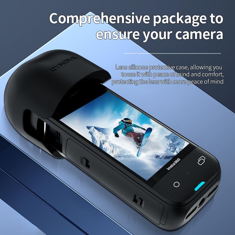 Cynova For Insta360 X5 Silicone Lens Cap Rubber Protector Case For Insta 360 X5 X4 Accessories