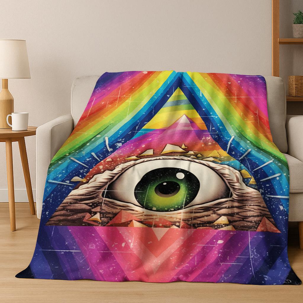 

Beauty Eye of Providence Freemasonry Evil Eyes Flannel Blanket,Warm and Cozy Soft Throw Blanket for Home Bedroom Bed Sofa Kids 75x90cm