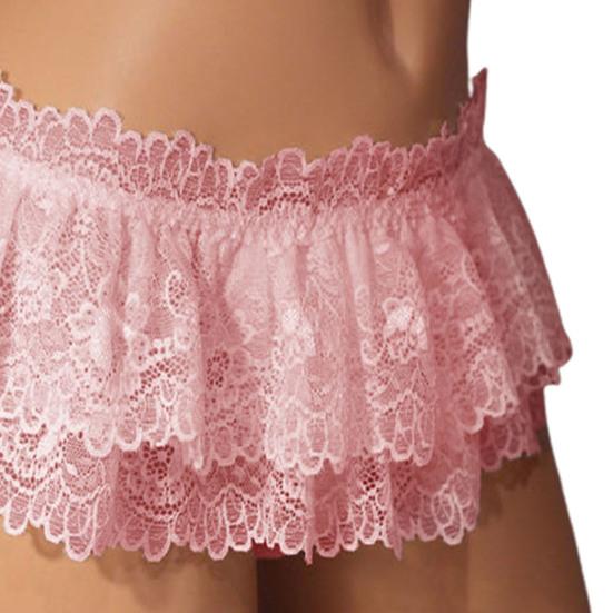 Women Briefs Lace Bow Sexy Pure Color Sweet G-string for Living Room