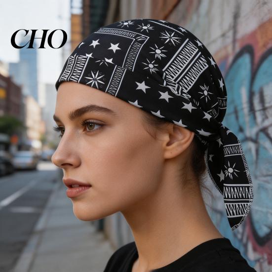 Turban Cap Cooling Hat Paisley Pattern Elastic Fit Adjustable Straps Retro Bandana Headscarf Breathable Sweat-Wicking Fabric Outdoor Cycling