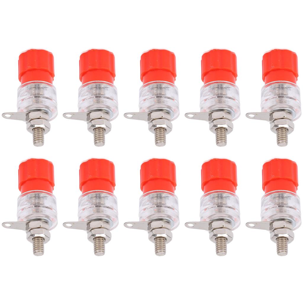 10pcs Banana Socket 4mm 0.2in Copper Screw Transparent Zinc Alloy Material Speaker Binding Post 30Vac‑60Vdc