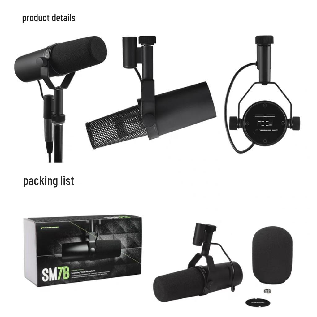 SM7DB Wired Professional Dynamic Microphone for Recording & Live Streaming (Upgraded SM7B Version)