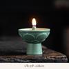 Chinese Ceramic Ornament Retro Celadon Oil Lamp Candlestick Home Offering Buddha Everbright Lamp