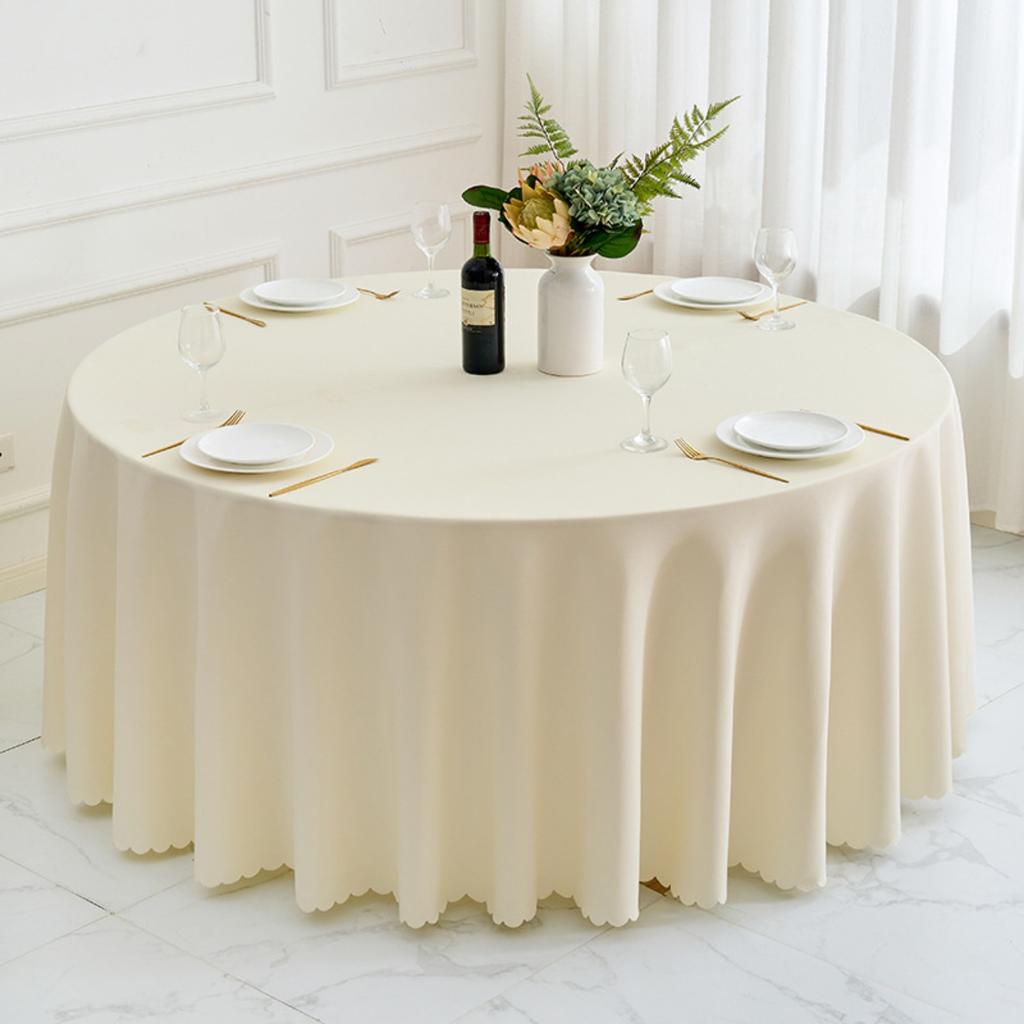 Round Polyester Tablecloth Wedding Table Cover Indoor Outdoor Table Cloths Washable Circle Table Cloth Decoration For Home, Dining, Kitchen, Garden