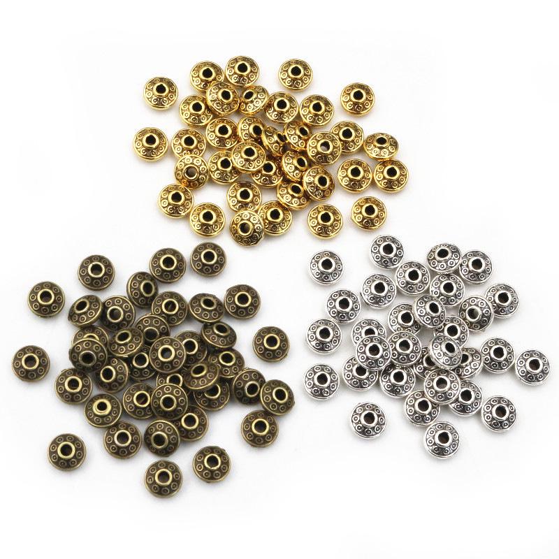 50-Piece Pack: 6x6x3.5mm Handmade Spacer Beads for DIY Jewelry Making