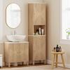 Multi-Storage Slimline Bathroom Cabinet - Oak Wood Effect