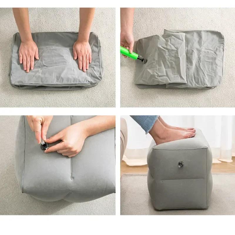 Flight Sleeping Footrest Rest Pillow On Airplane Car Bus Adjustable Kids Inflatable Travel Sleep Resting Pillows WJ529