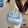 ins girl versatile mailman bag cute college transparent pain bag crossbody class loading book student bag