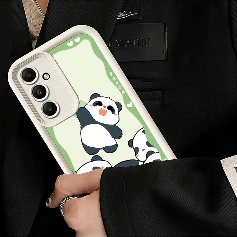 Phone Case for Samsung Galaxy S26 S25 Ultra S24 FE Cute Cartoon Panda Shell S23 Plus S22 + S21 S20 5G Soft Silicone Funda