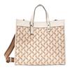 Coach Field 40 Classic Monogram Horse And Carriage Print Snap Closure Leather Tote Bag Men Tote Bags Off-White C6612-CHK